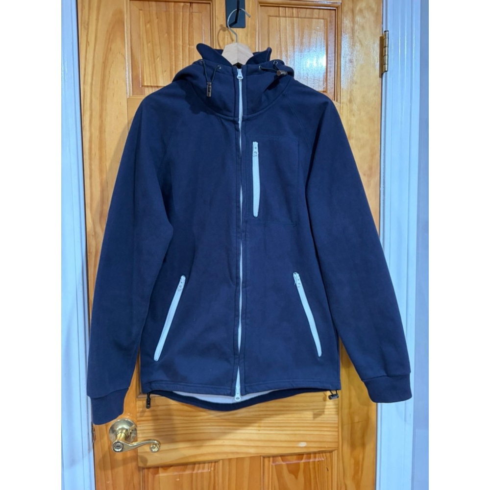 Beams Heart Navy Fleece Lined Full Zip Hoodie Jacket L Warm Winter Japan Street